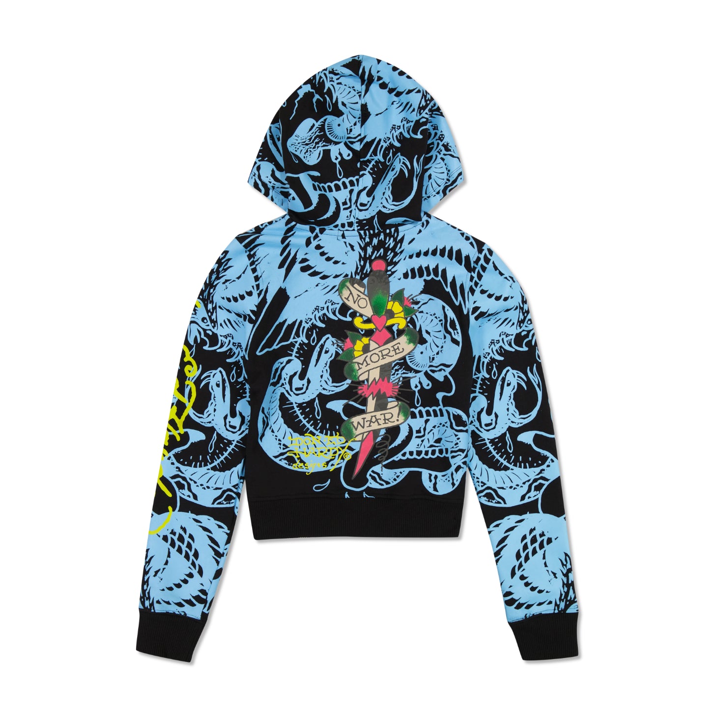 LKS Skull Zip Cropped Fleece Hoodie - Image 2