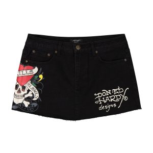 LKS Skull Denim Skirt