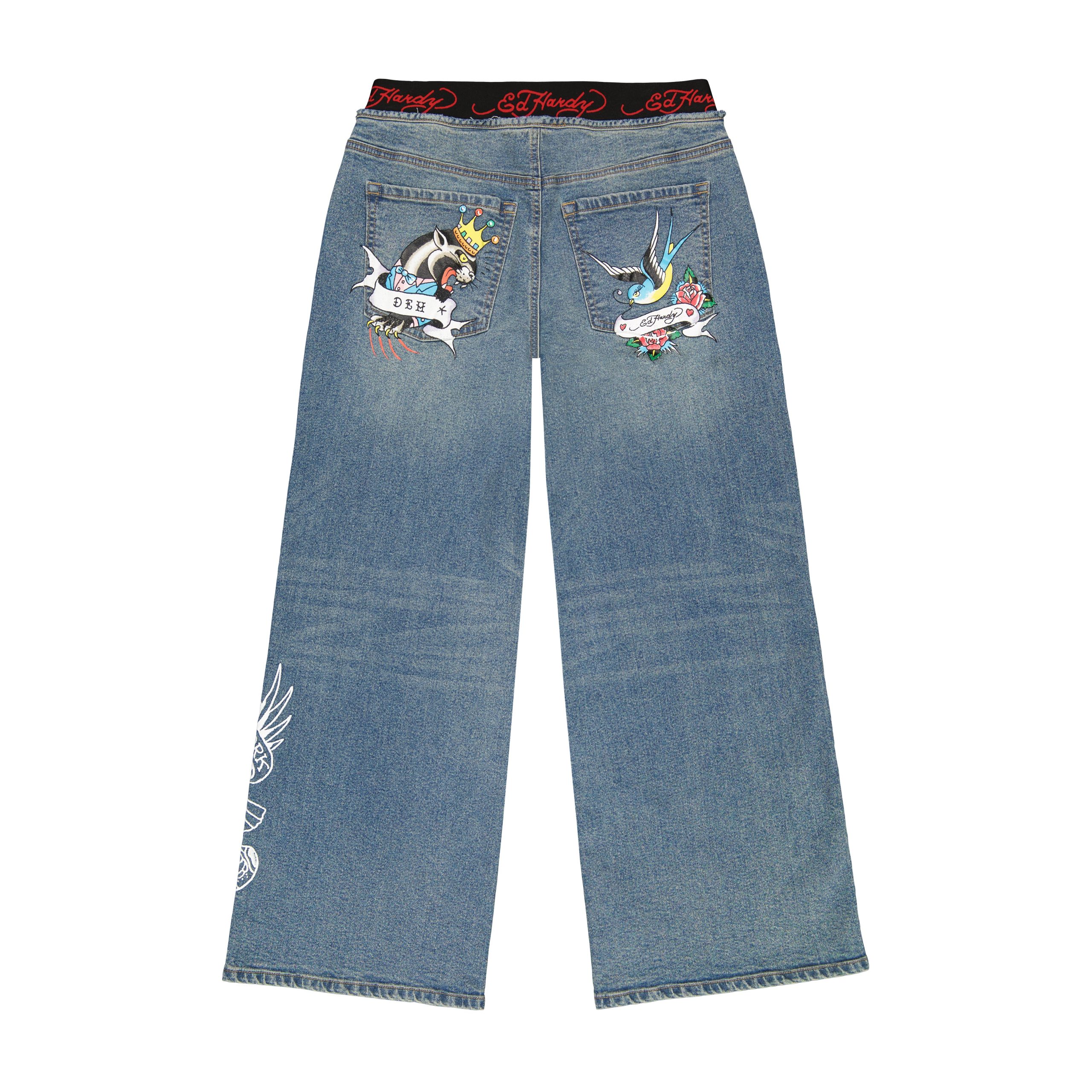 Swallow Panther Elastic Band Jeans - Image 2