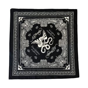Eagle Snake Cotton Bandana - Black