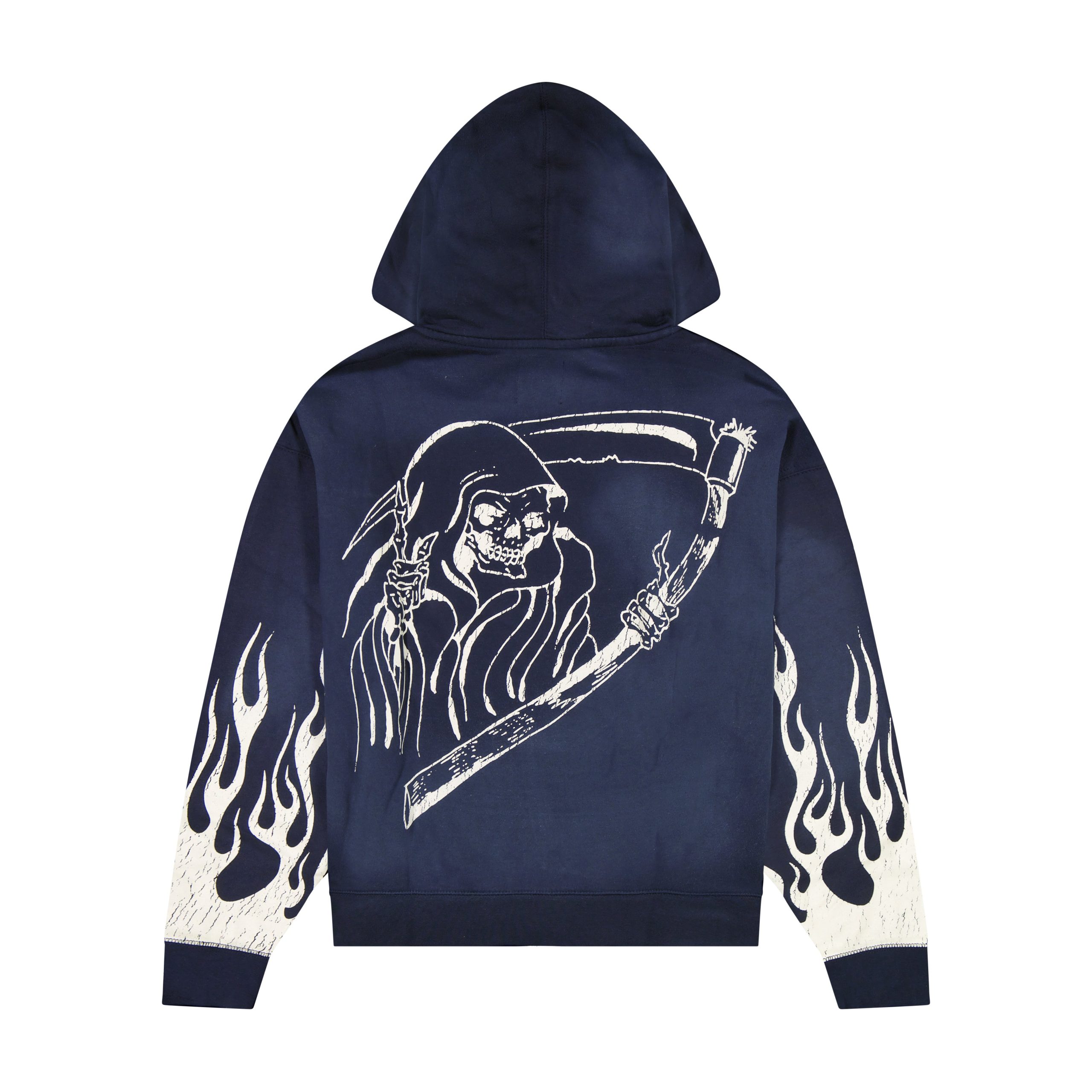 Fire Lord Boxy Zip Hoodie - Sunfade Navy - Image 2