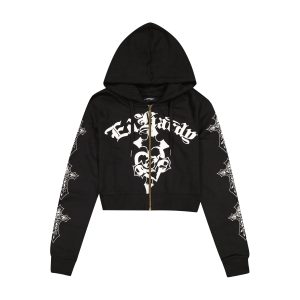 Crosses Zip Front Hoodie