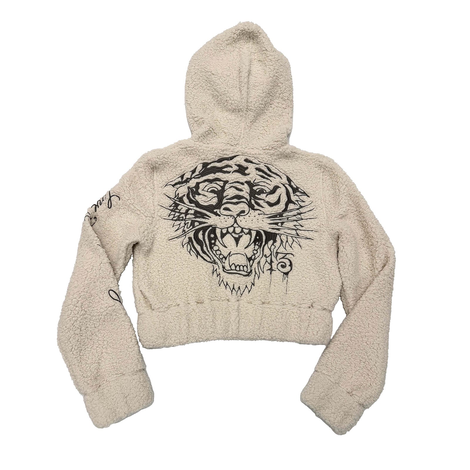 Tiger Hooded Sherpa Zip Up Jacket - Image 2