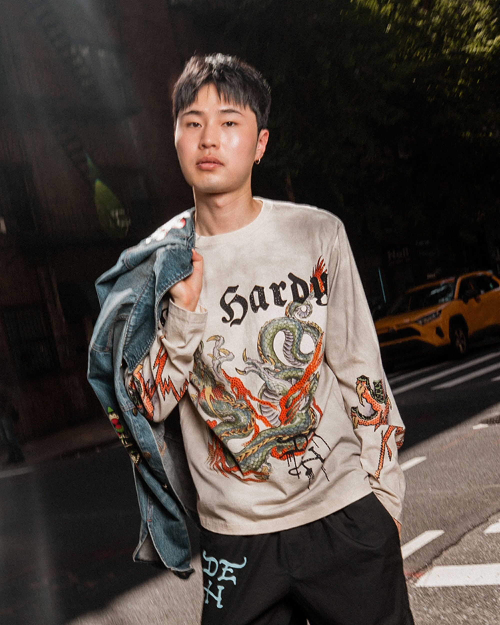 LIMITED EDITION RHINESTONE DRAGON LS TEE