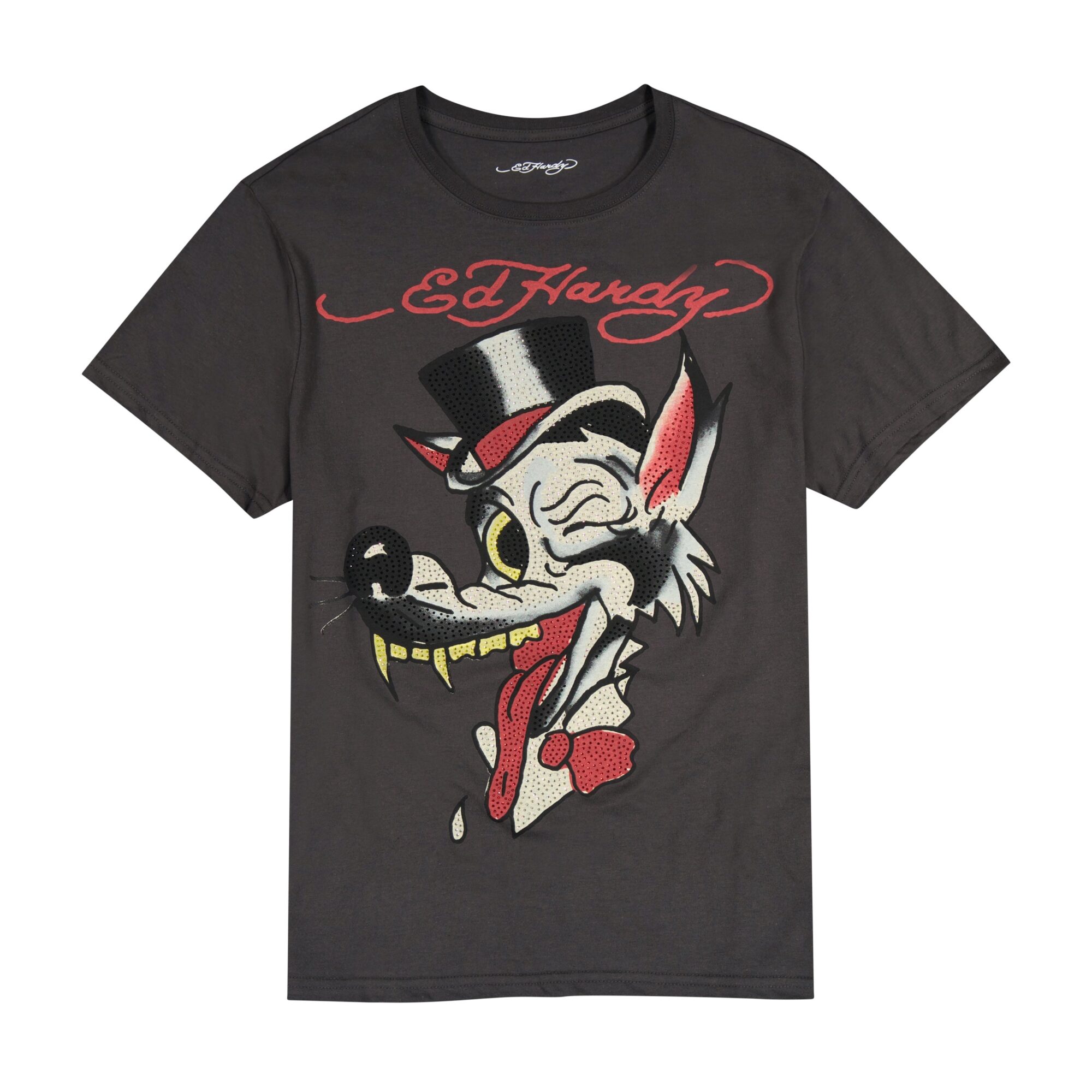WOLF HEAD THROWBACK RHINESTONE TEE
