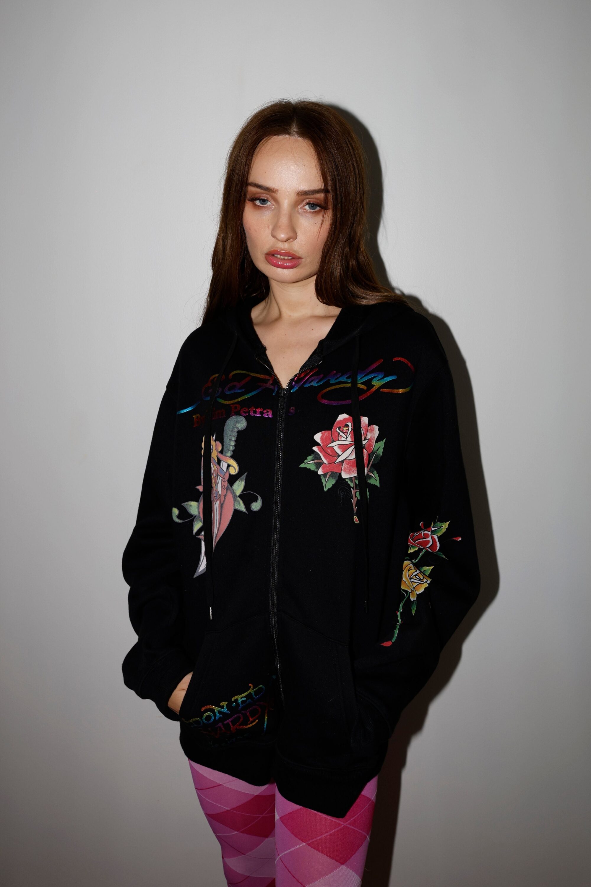 DAGGER GIRL ZIP FRONT HOODIE