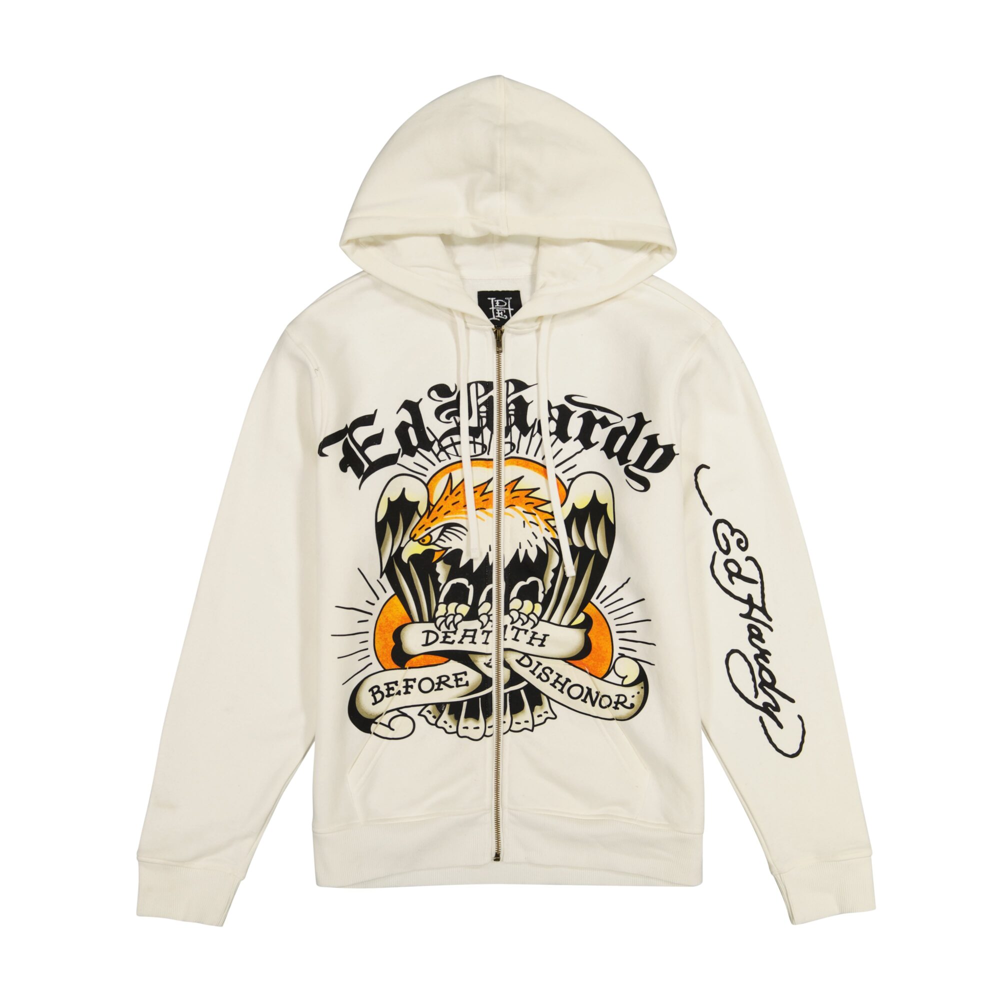 DEATH BEFORE DISHONOR FLEECE ZIP FRONT HOODIE