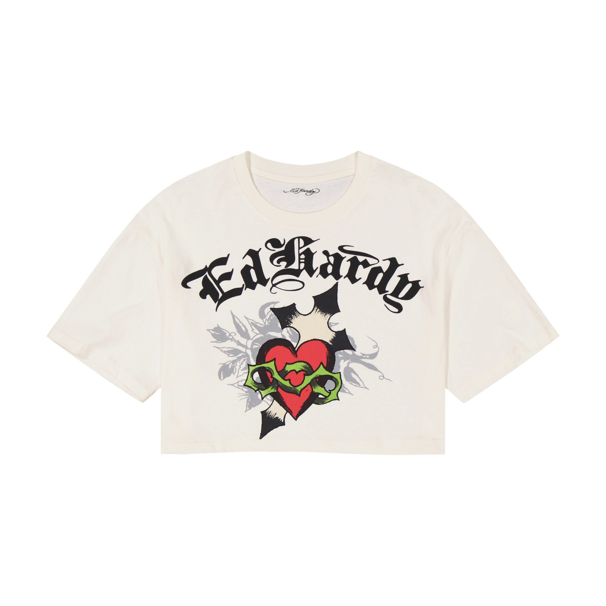 CROSS HEART CROPPED BOXY TEE