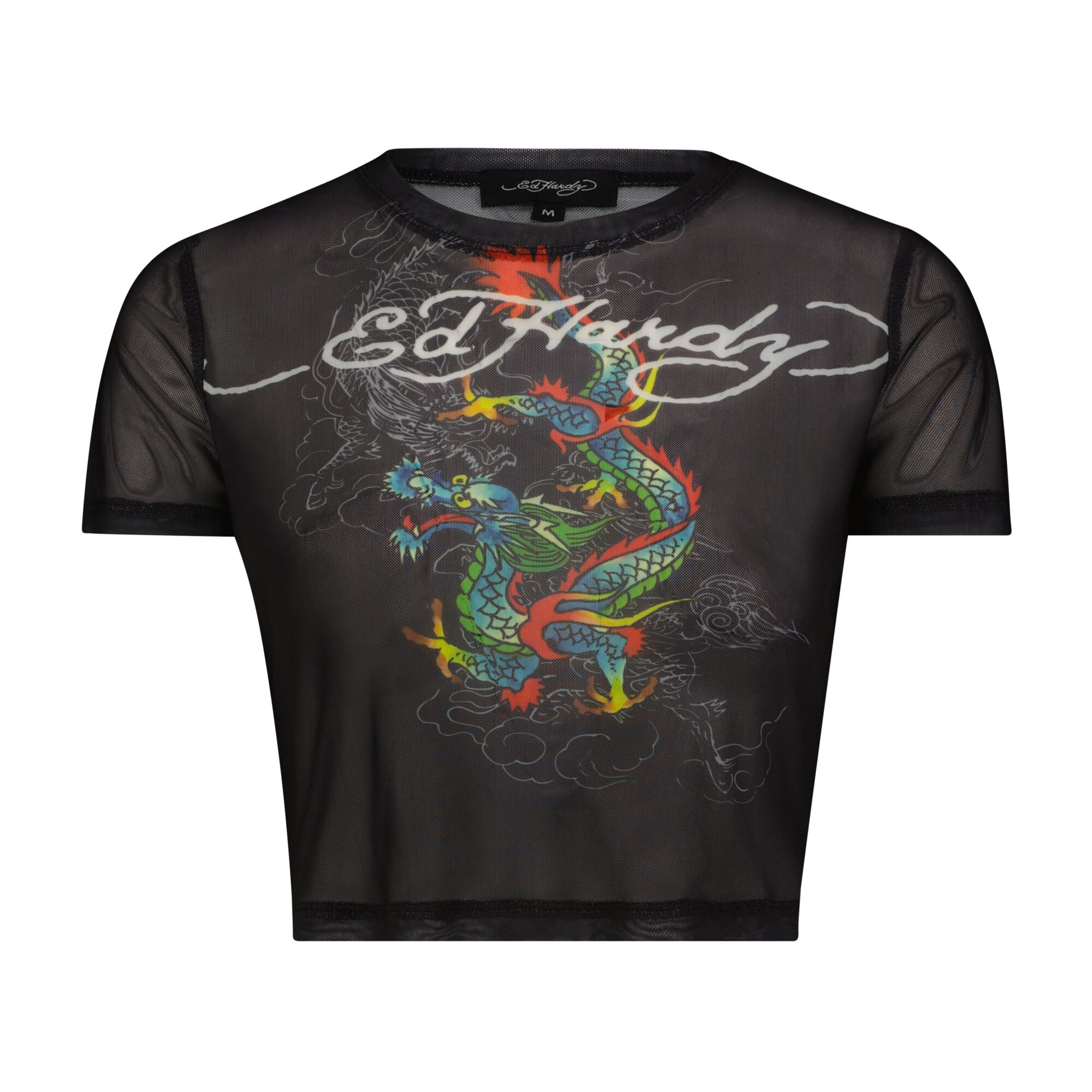 DRAGON PRINT MESH SHIRT