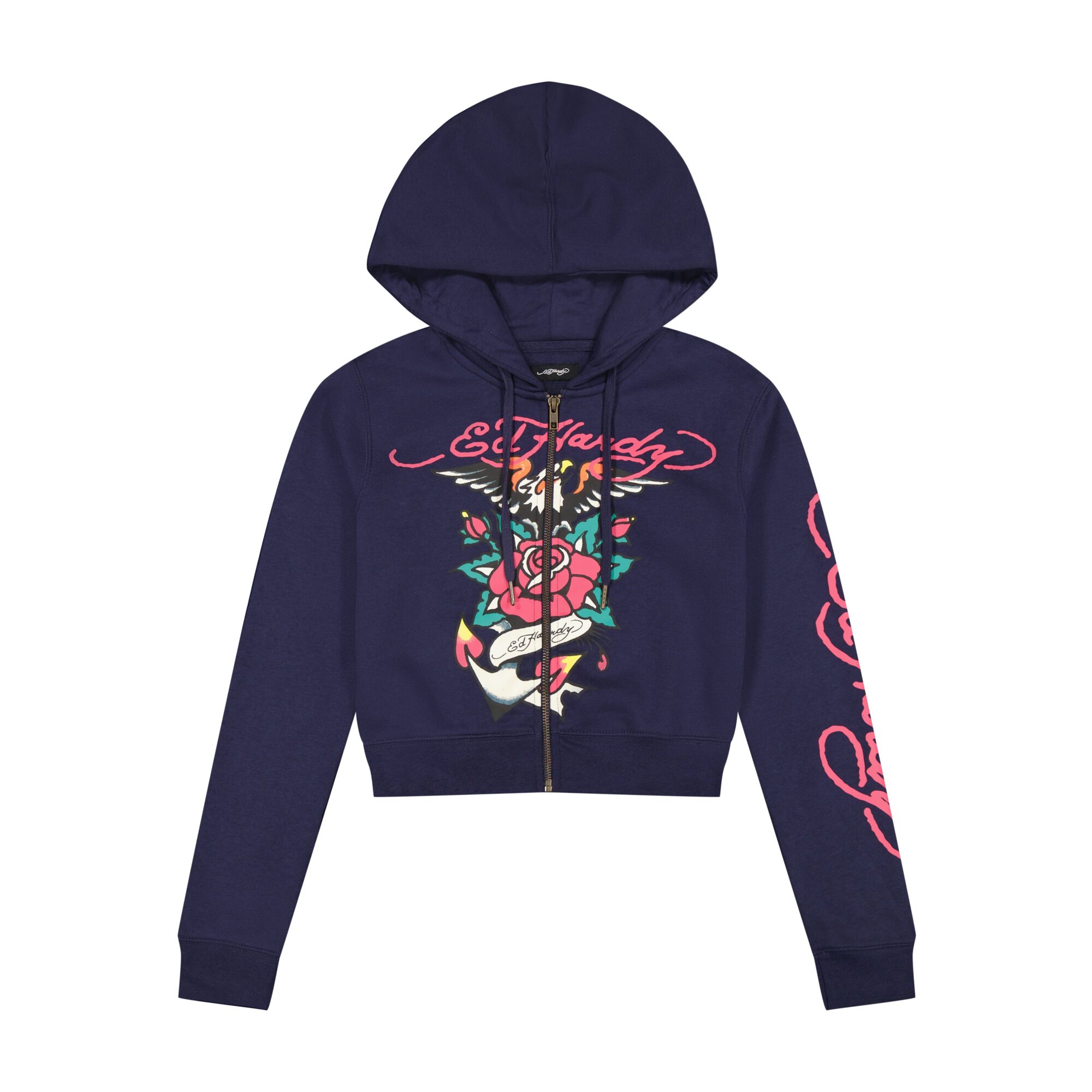 EAGLE ROSE CROPPED HOODIE