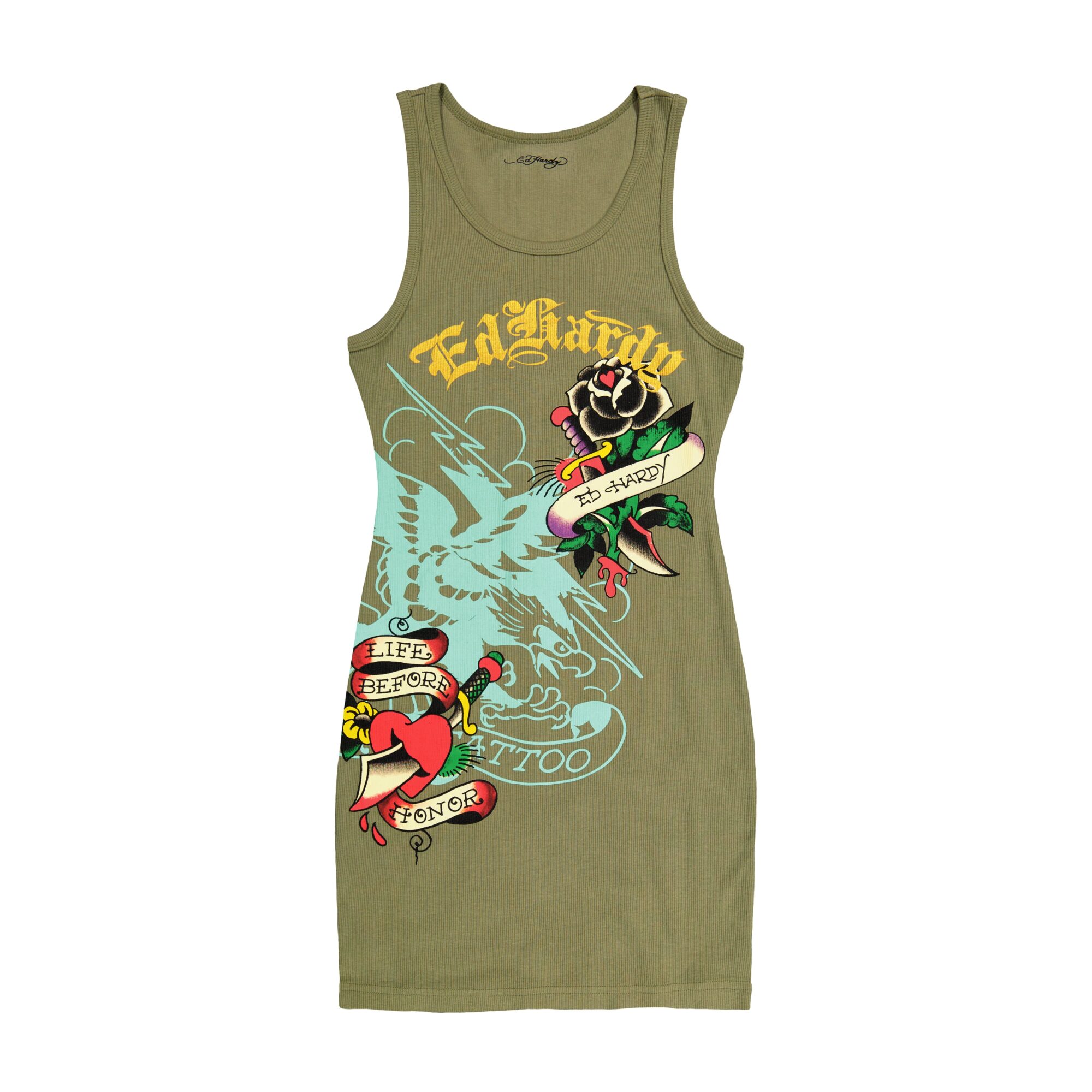 BLACK ROSE RIB TANK DRESS