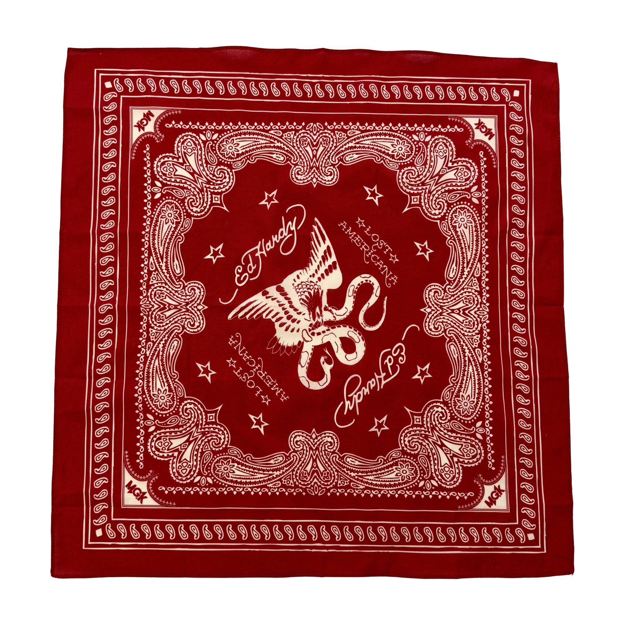 EAGLE SNAKE COTTON BANDANA - RED